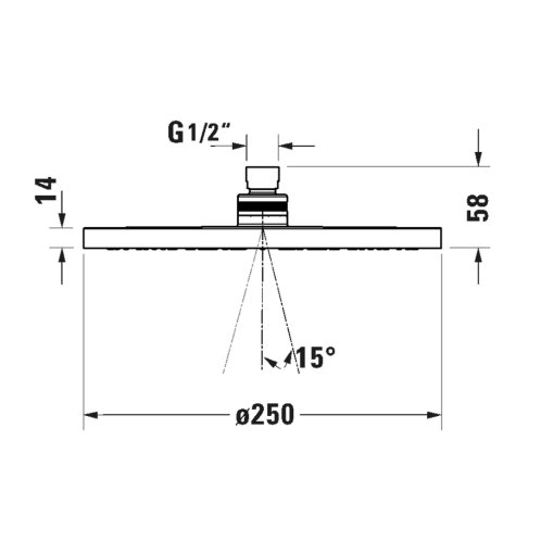 Duravit - Hlavová sprcha, priemer 25 cm, MinusFlow, kefovaný bronz UV0662018004