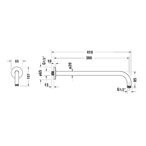 Duravit - Sprchové rameno, 41 cm, zlatá UV0670028034