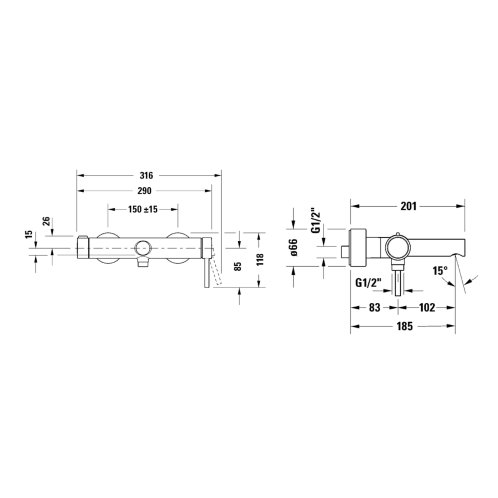 Duravit Circle - Vaňová batéria, chróm CE5230000010