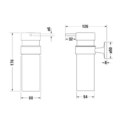 Duravit Starck T - Dávkovač mydla s držiakom, matné sklo/kefovaná nerezová 0099357000