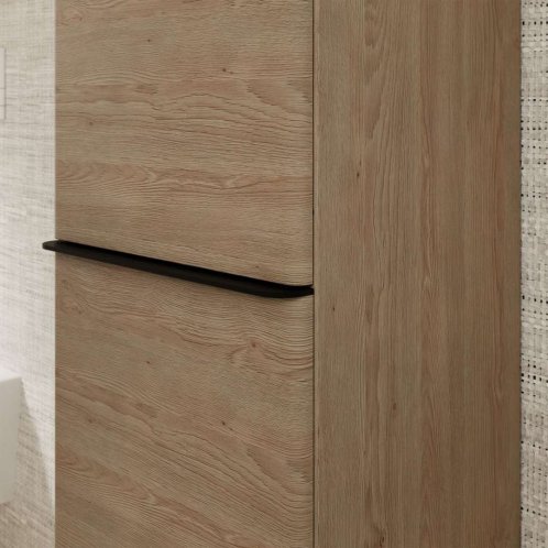 Hansgrohe Xelu Q - Vysoká skrinka 40x165x35 cm, 2 dvierka, pánty vľavo, prírodný dub/matná čierna 54137670