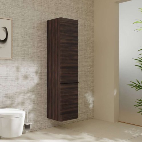 Hansgrohe Xelu Q - Vysoká skrinka 40x165x35 cm, 2 dvierka, pánty vľavo, tmavý orech/matná čierna 54138670