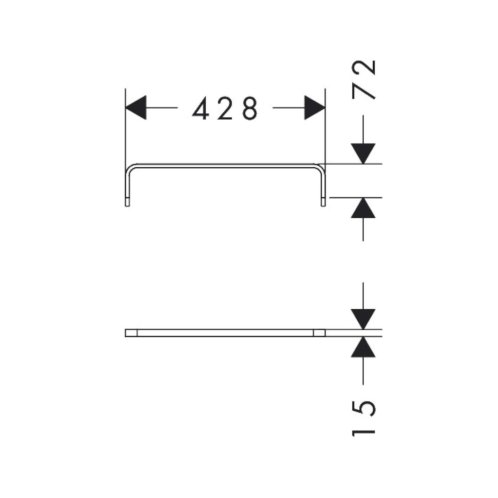 Hansgrohe Xelu Q - Držiak uteráka na nábytok, dĺžka 43 cm, chróm 54143000
