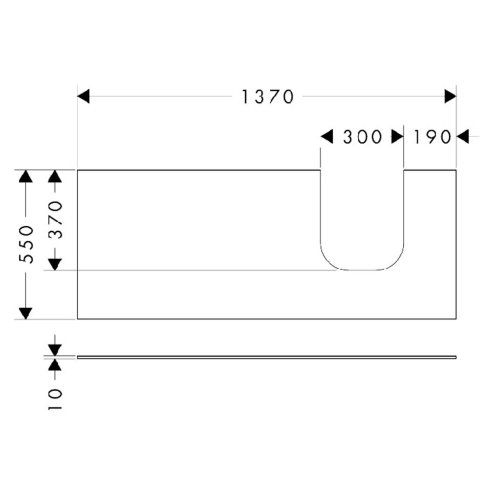 Hansgrohe Xevolos E - Doska pod umývadlo, 137x55 cm, výrez vpravo, matná biela 54206700