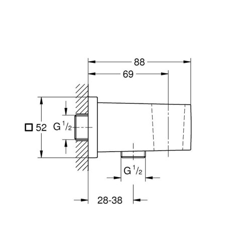 Grohe Euphoria Cube - Nástenné kolienko s držiakom, Cool Sunrise 26370GL0