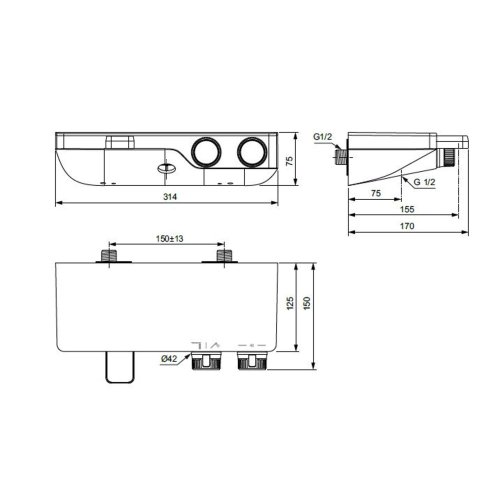 Ideal Standard CeraTherm - Termostatická sprchová batéria, hodvábna čierna A7329XG