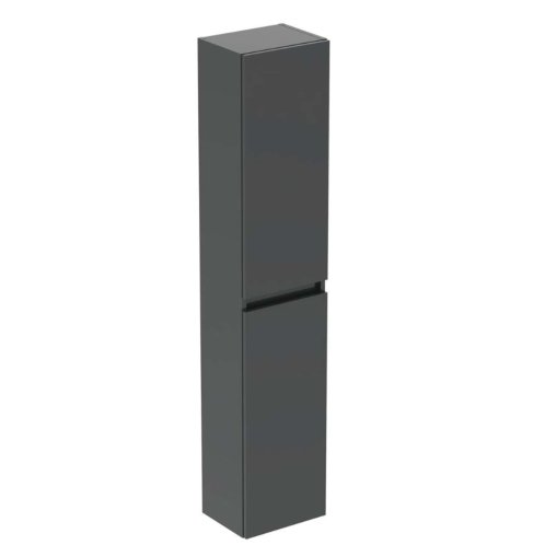 Ideal Standard Eurovit+ - Vysoká skrinka, 150x30x24 cm, 2 dvierka, pánty L/P, lesklá sivá R0268TI