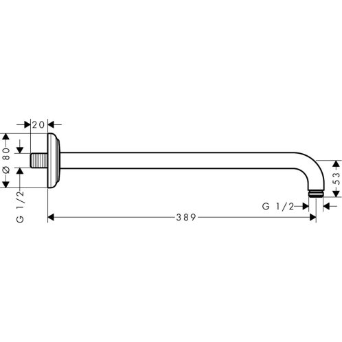 Axor Montreux - Sprchové rameno 39 cm, chróm 27348000