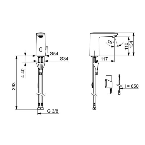 Hansa Electra - Termostatická elektronická umývadlová batéria, batériové napájanie, Bluetooth, chróm 92102219