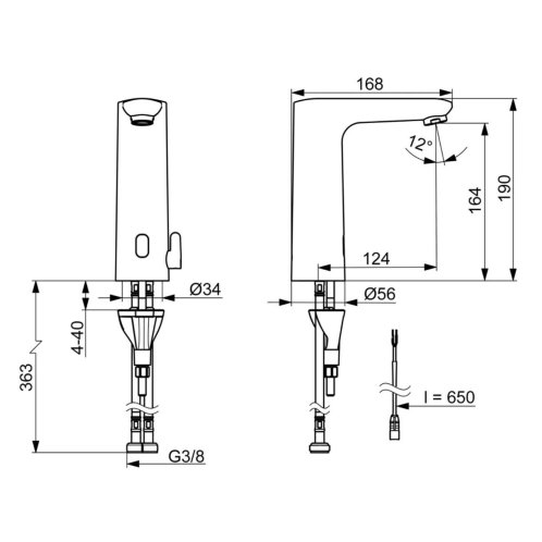 Hansa Electra - Termostatická elektronická umývadlová batéria, batériové napájanie, Bluetooth, chróm 93702219
