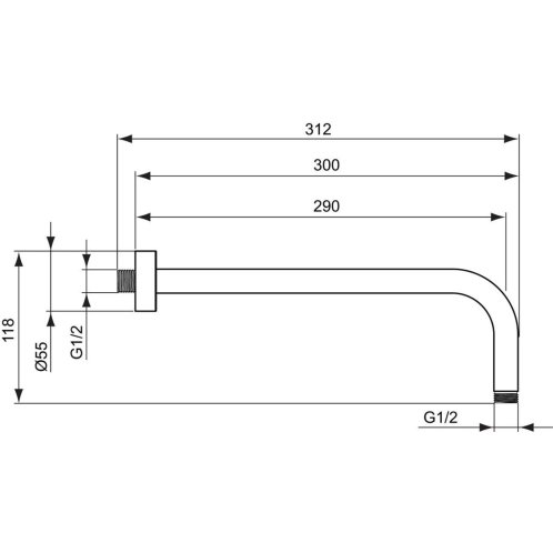 Ideal Standard Idealrain - Sprchové rameno 30 cm, chróm B9444AA