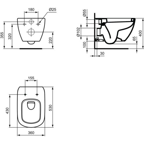 Ideal Standard Tesi - Závesné WC, biela T007801
