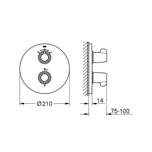 Grohe Grohtherm Special - Termostatická vaňová batéria pod omietku, chróm 29095000
