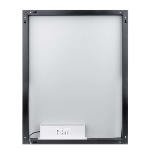 Nimco - Zrkadlo s LED osvetlením, 80x70 cm, dotykový senzor, matná čierna ZPC 13003VX-90