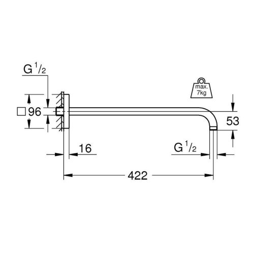 Grohe Rainshower - Sprchové rameno 42 cm, chróm 26145000