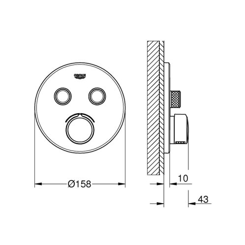 Grohe SmartControl - Batéria pod omietku, 2 výstupy, chróm 29145000