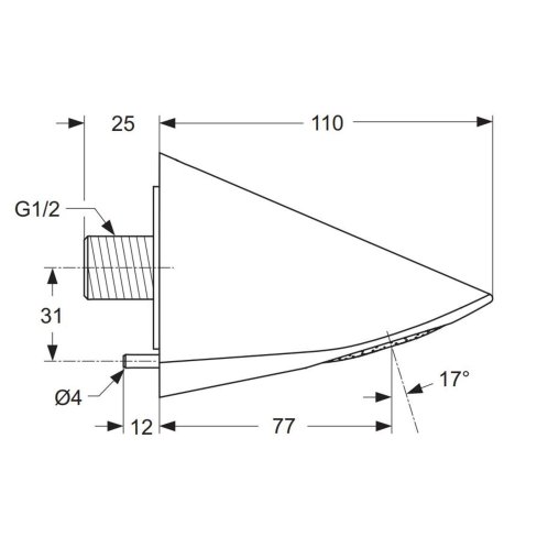 Ideal Standard CeraPlus - Hlavová sprcha antivandal, chróm A4844AA