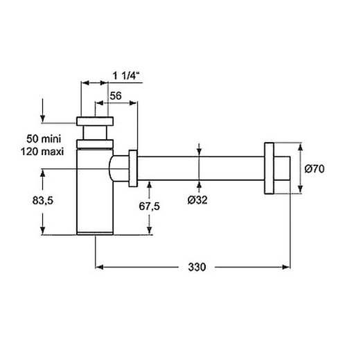 Ideal Standard Connect - Dizajnový sifón k umývadlu, chróm J3747AA