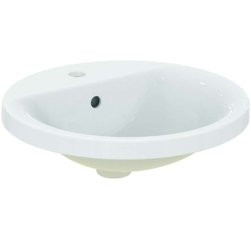 Ideal Standard Connect - Umývadlo zápustné, 48 cm, s prepadom, otvor na batériu, biela E504201