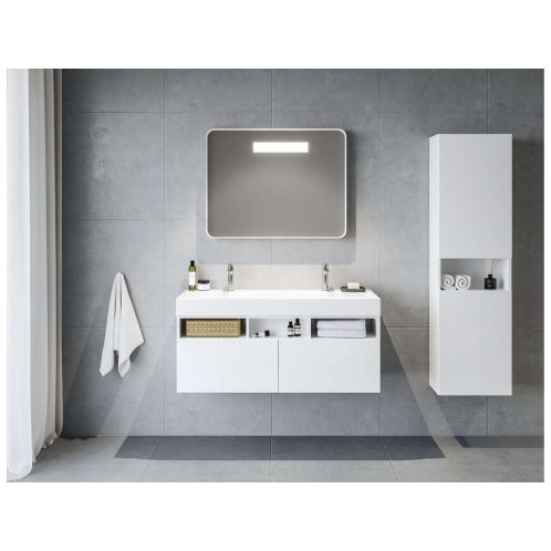 Ravak Natural - Vysoká skrinka 45x26x160 cm, 2 dvierka L/P, lesklá biela X000001789