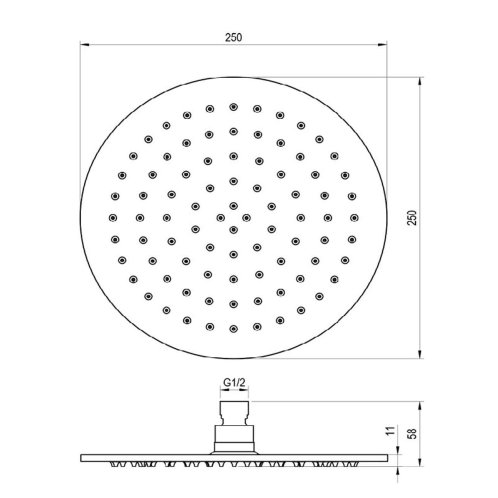 Ravak - Hlavová sprcha, priemer 25 cm, matná biela X070519