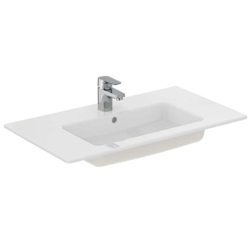 Ideal Standard Tempo - Umývadlo nábytkové, 82x45x14 cm, s prepadom, otvor na batériu, biela E066901