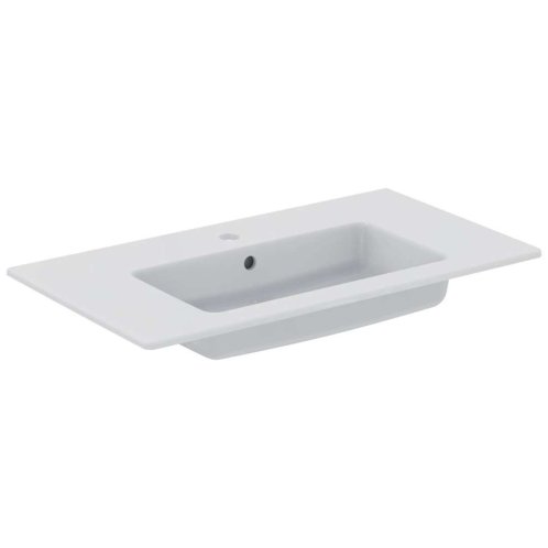 Ideal Standard Tempo - Umývadlo nábytkové, 82x45x14 cm, s prepadom, otvor na batériu, biela E066901