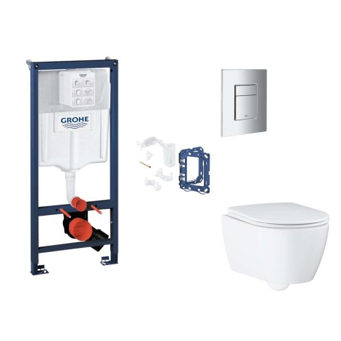 Grohe Rapid SL - Set predstenovej inštalácie, klozetu, dosky SoftClose, tlačidla Skate Cosmopolitan a súpravy na vhadzovanie tabliet, chróm SANI11BB2139