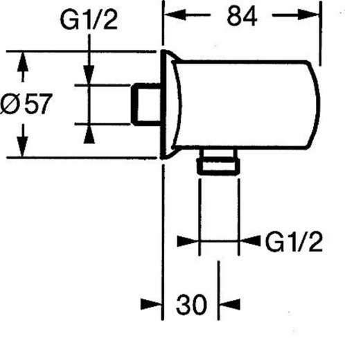 Hansa Jet - Nástenný prípojný oblúk, chróm 04460100