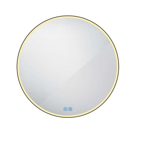 Nimco - Zrkadlo s LED osvetlením, priemer 70 cm, dotykový senzor, matná čierna ZPC 28001RVX-90