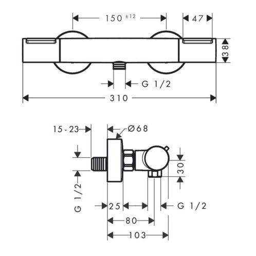 Hansgrohe Ecostat Element - Termostatická sprchová batéria, chróm 13346000