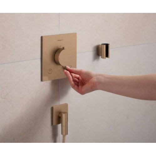Hansgrohe FixFit Fine E - Nástenné kolienko, kefovaný bronz 28883140