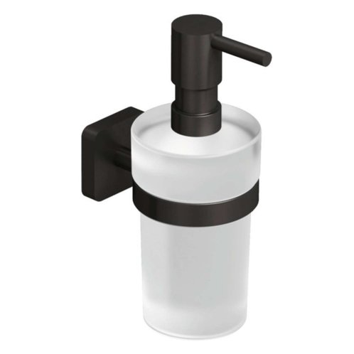 Kludi Vela S - Dávkovač mydla s držiakom, sklo/brúsený Gunmetal 25976N2