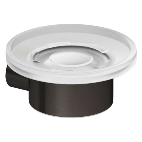 Kludi Vela R - Mydlovnička s držiakom, sklo/brúsený Gunmetal 58985N2