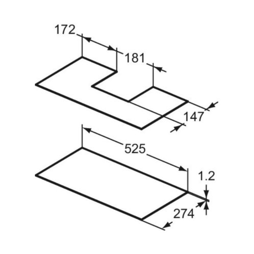 Ideal Standard Eurovit - Protišmyková vložka do šuplíka, 2 ks R062267