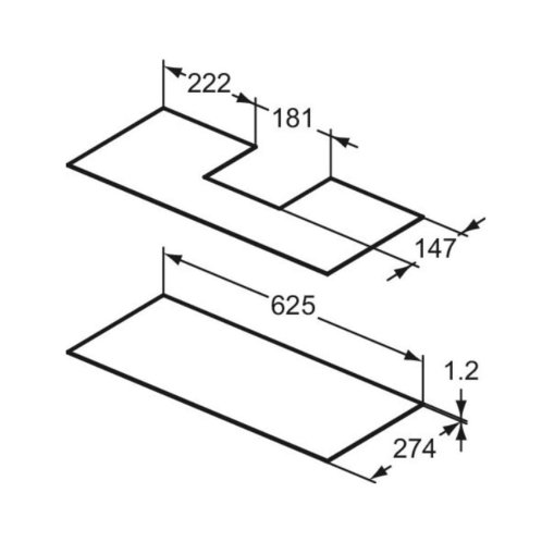 Ideal Standard Eurovit - Protišmyková vložka do šuplíka, 2 ks R062367