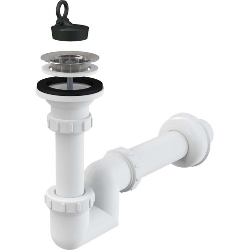 Alca - Sifón umývadlový "S" priemer 40 mm, mriežka DN63 z nehrdzavejúcej ocele A412-DN40