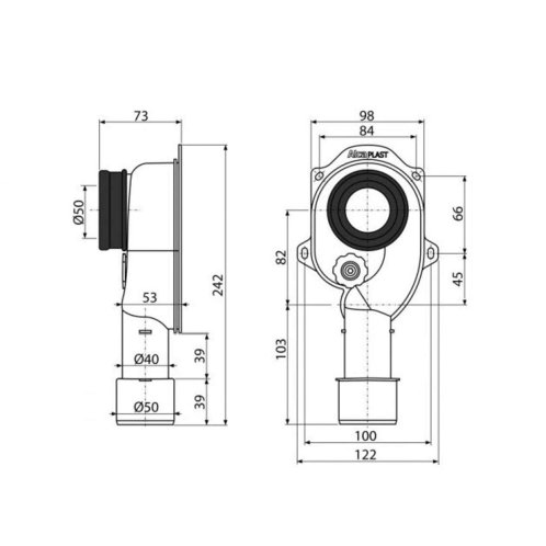 Alca - Sifón pisoárový, zvislý DN40 a DN50 A45C