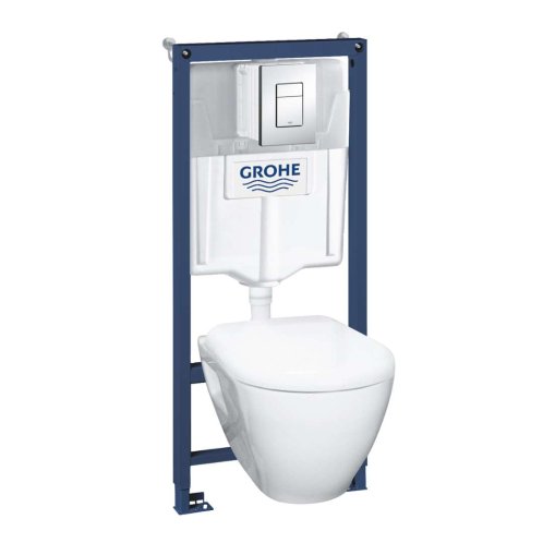 Grohe Solido - Set predstenovej inštalácie, klozetu Serel a dosky softclose, tlačidlo Skate Cosmopolitan, chróm 38528SET-KH