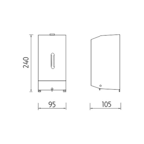 Nimco - Nástenný zásobník tekutého mydla, 800 ml, brúsená nehrdzavejúca oceľ HPM 27031-MS-10