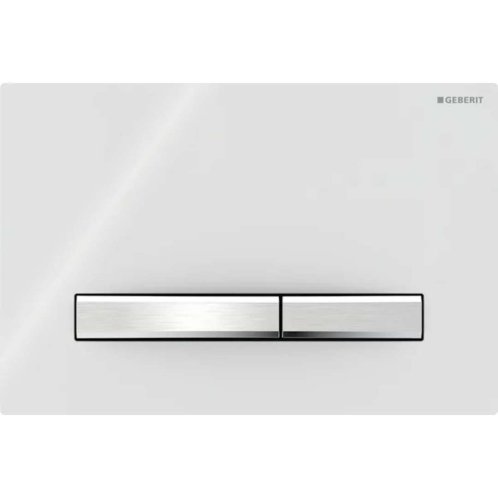 Geberit Sigma50 - Ovládacie tlačidlo splachovania, chróm/alpská biela 115.788.11.2