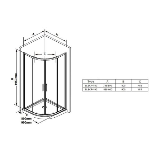 Ravak Blix - Sprchový kút Slim BLSCP4-80, 80x80 cm, lesklá nerezová/číre sklo X3BM40C00Z1