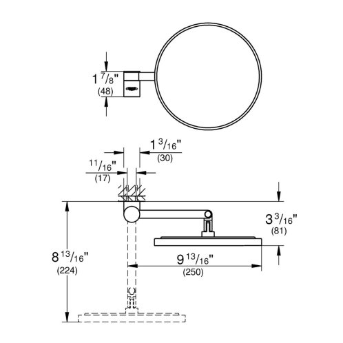 Grohe Selection - Kozmetické zrkadlo, kefovaný Cool Sunrise 41077GN0