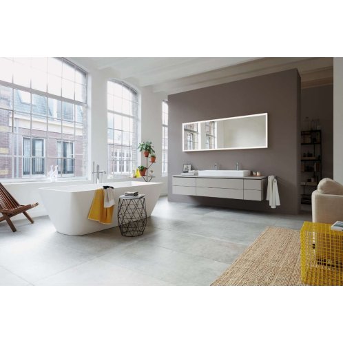 Duravit DuraSquare - Dvojumývadlo nábytkové, 100x47 cm, bez prepadu, 2 otvory na batérie, DuraCeram, biela 2353100072