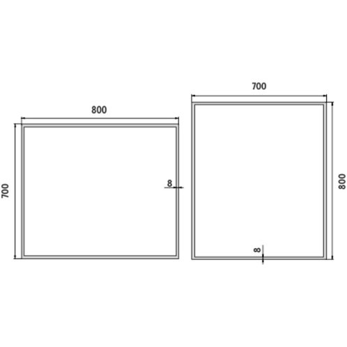 Nimco - Zrkadlo s LED s osvetlením, 80x70 cm, hliník/čierna ZPC 13003-90