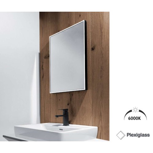 Nimco - Zrkadlo s LED s osvetlením, 80x70 cm, hliník/čierna ZPC 13003-90
