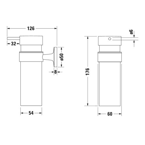 Duravit Starck T - Dávkovač mydla s držiakom, čierna mat/mliečne sklo 0099354600