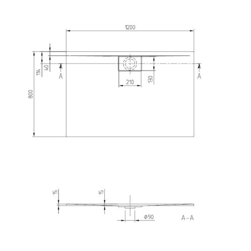 Villeroy & Boch Architectura MetalRim - Sprchová vanička, 80x120 cm, antracit UDA1280ARA215V-1S