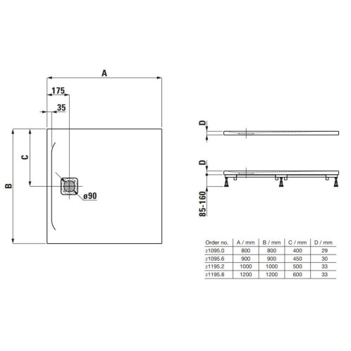 Laufen Pro - Sprchová vanička 90x90 cm, biela H2109560000001
