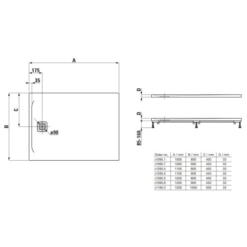 Laufen Pro - Sprchová vanička 110x80 cm, biela H2129540000001